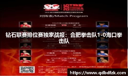 钻石联赛排位赛独家战报：合肥拳击队1-0海口拳击队